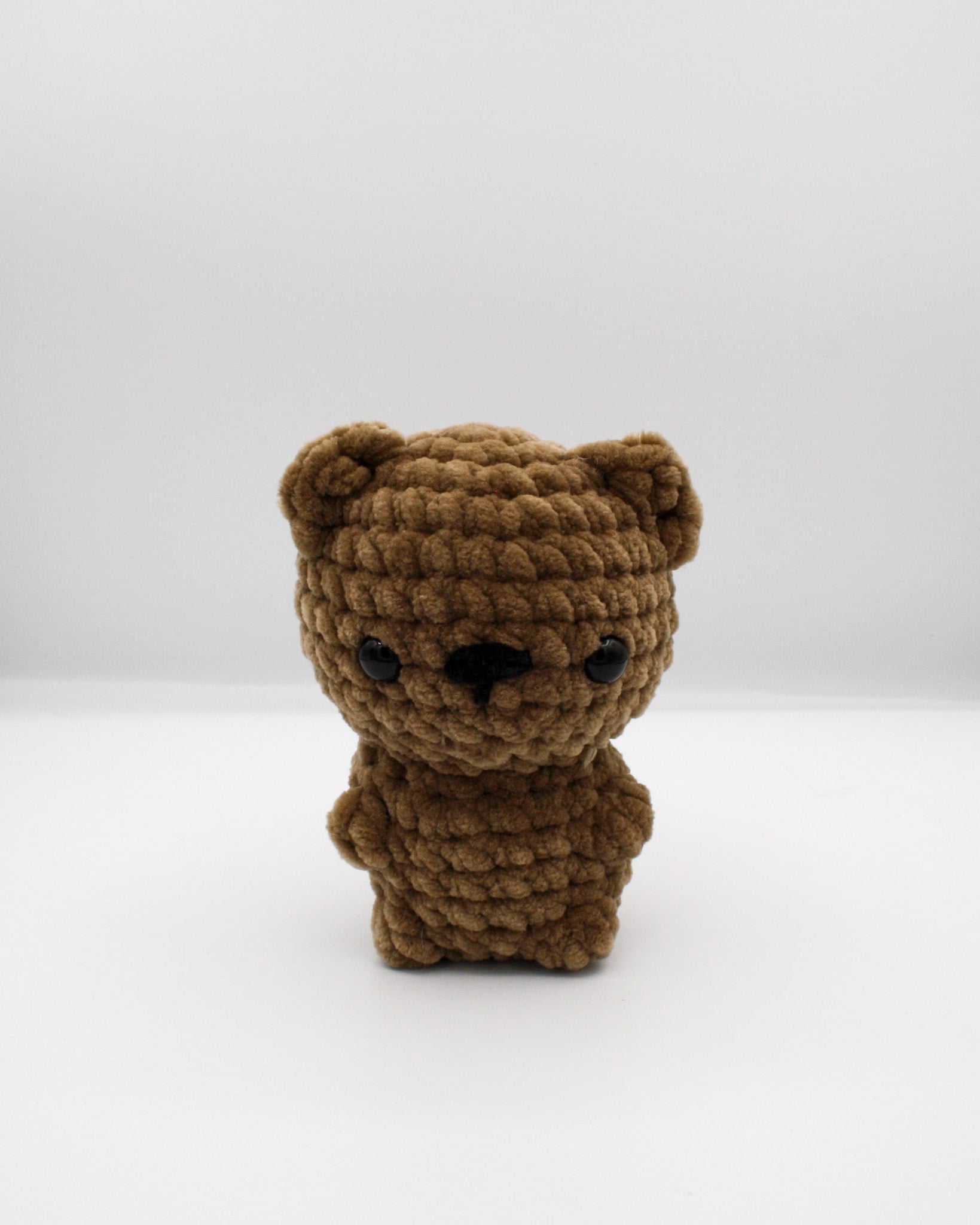 amigurumi crochet teddy bear plushie brown chenille plush yarn
