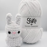 skein white chenille plush yarn amigurumi crochet bunny plushie scarli teddy bakery