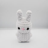 amigurumi crochet white bunny rabbit plushie chenille plush yarn
