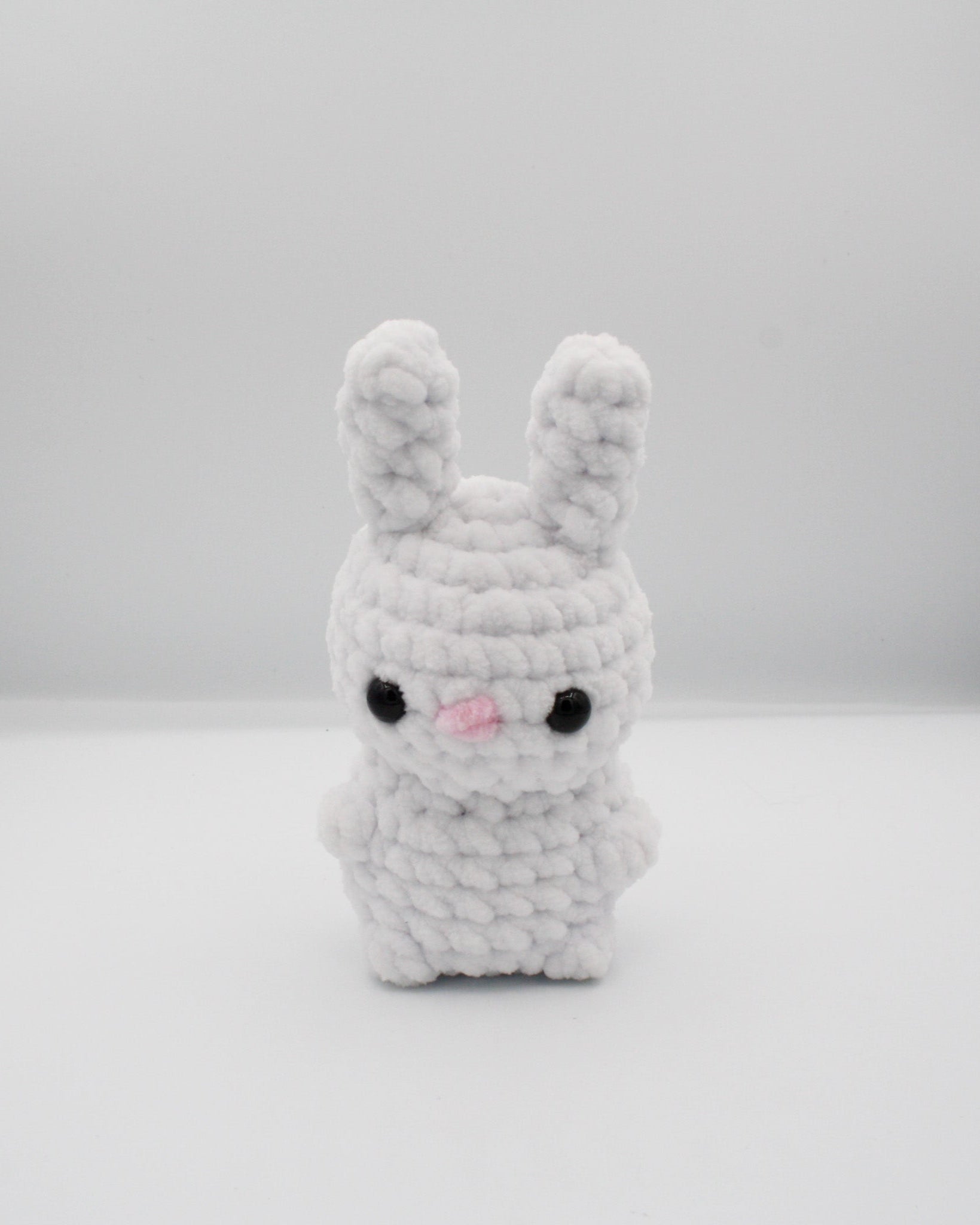 amigurumi crochet white bunny rabbit plushie chenille plush yarn