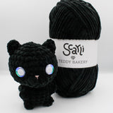 skein black chenille plush yarn amigurumi crochet cat plushie teddy bakery scarli