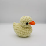 amigurumi crochet duck plushie pastel yellow chenille plush yarn