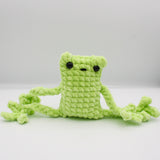 amigurumi crochet frog plushie lime green chenille plush yarn