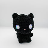 amigurumi crochet black cat plushie chenille plush yarn