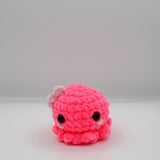 neon bright pink octopus amigurumi crochet plushie chenille plush yarn