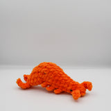 amigurumi crochet prawn plushie orange chenille plush yarn