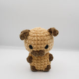 amigurumi crochet puppy plushie beige chenille plush yarn
