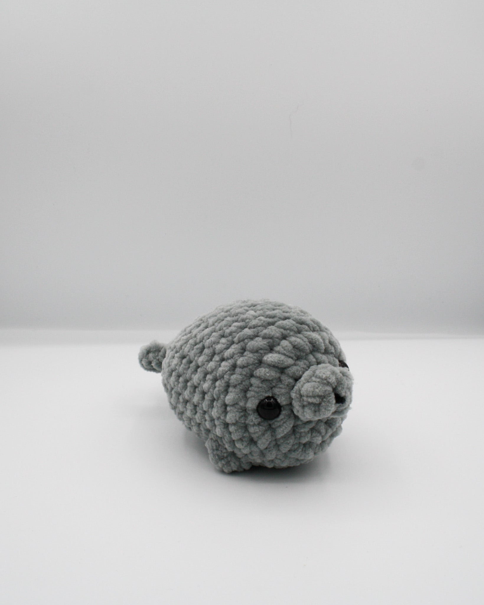 amigurumi crochet seal grey chenille plush yarn