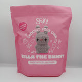 beginner crochet kit Bella the bunny made with chenille yarn