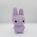 amigurumi crochet lilac bunny plushie chenille plush yarn