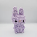 amigurumi crochet lilac bunny plushie chenille plush yarn
