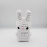 amigurumi crochet white bunny rabbit plushie chenille plush yarn