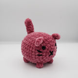 amigurumi crochet loaf cat plushie dusty rose pink chenille plush yarn