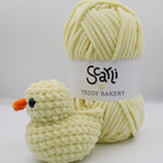 skein pastel yellow banana chenille plush yarn teddy bakery scarli amigurumi crochet duck plushie