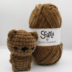 skein brown chenille plush yarn amigurumi crochet bear plushie scarli teddy bakery