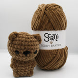 skein brown chenille plush yarn amigurumi crochet bear plushie scarli teddy bakery