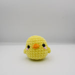 amigurumi crochet charli the chick plushie made with chenille yarn