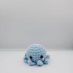 amigurumi crochet Ozzy the octopus plushie made with chenille yarn