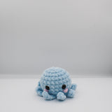 amigurumi crochet Ozzy the octopus plushie made with chenille yarn