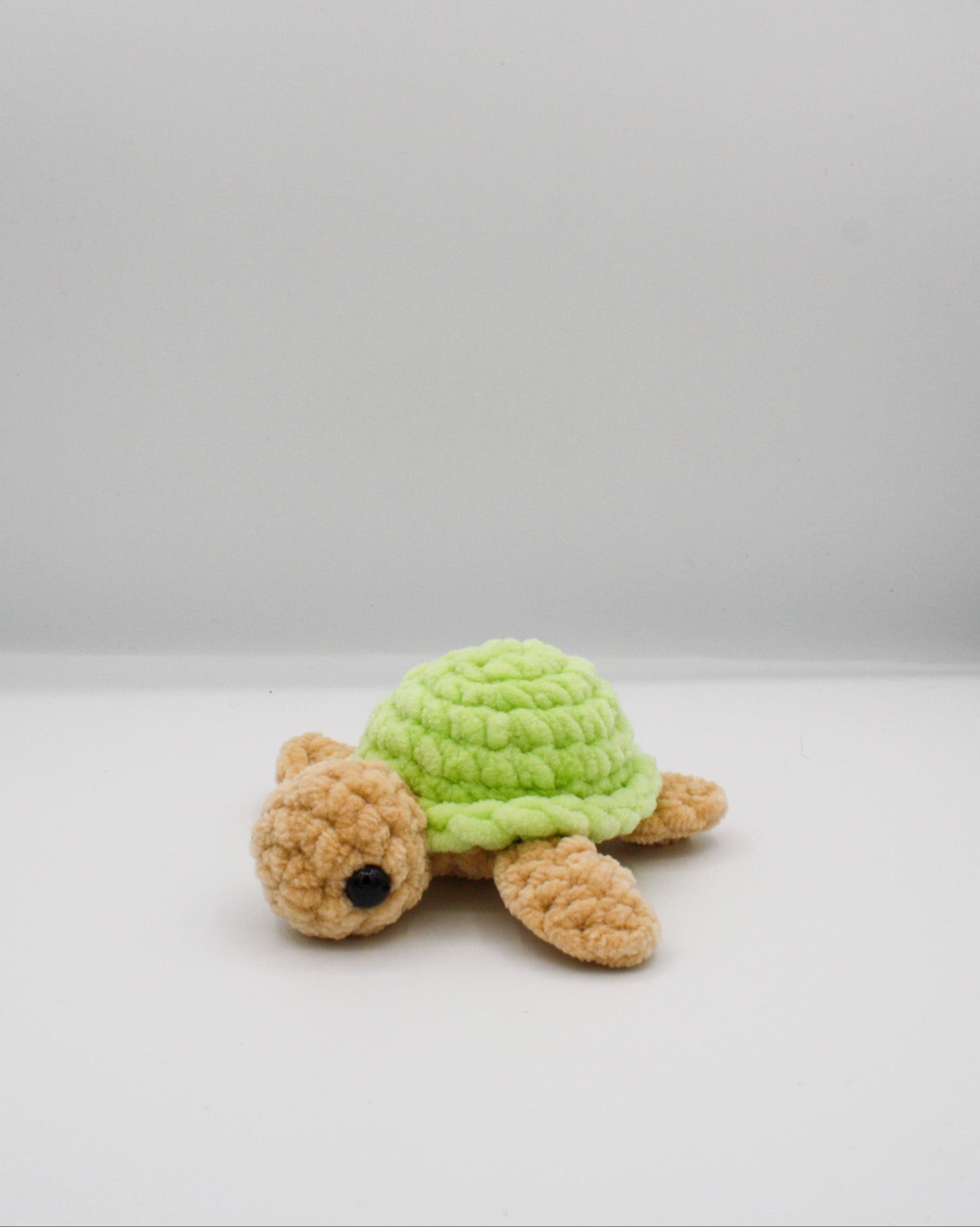 Amigurumi crochet toby the turtle plushie chenille yarn