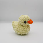 amigurumi crochet duck plushie pastel yellow chenille plush yarn