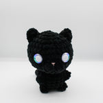 amigurumi crochet black cat plushie chenille plush yarn