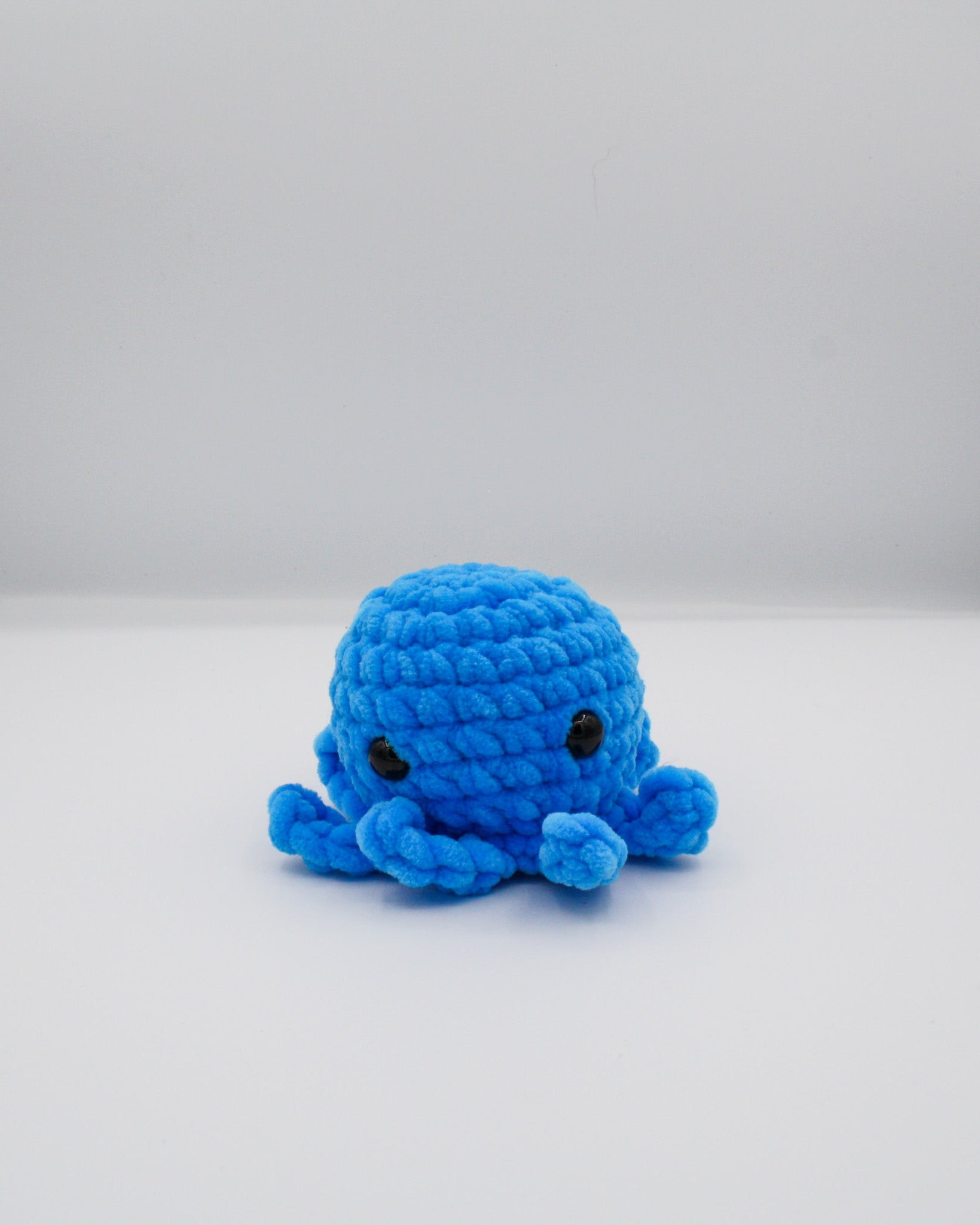 amigurumi crochet octopus plushie blue chenille plush yarn