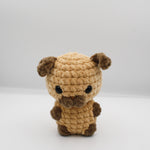 amigurumi crochet puppy plushie beige chenille plush yarn