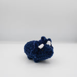 amigurumi crochet navy blue triceratops plushie chenille yarn