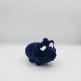 amigurumi crochet navy blue triceratops plushie chenille yarn