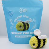 beginner crochet kit benny the bee with plush yarn