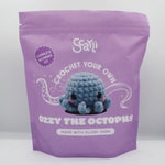 beginner crochet kit Ozzy the octopus made with plush yarn