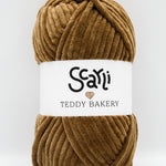 Teddy Bakery chenille yarn in shade chocolate brown. Soft chunky plush yarn
