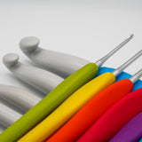 Clover Amour crochet hooks in multiple sizes and colours. 