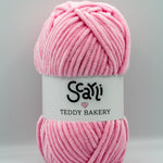 Teddy Bakery chenille yarn in shade ballet pink light pink. Soft chunky plush yarn